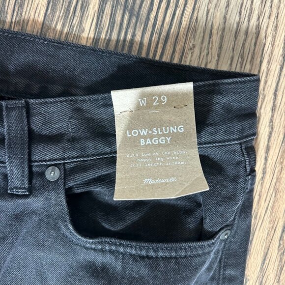 Madewell Low-Slung Baggy Jeans Garza Wash Black Size 29 NWT NS963 - Picture 3 of 5